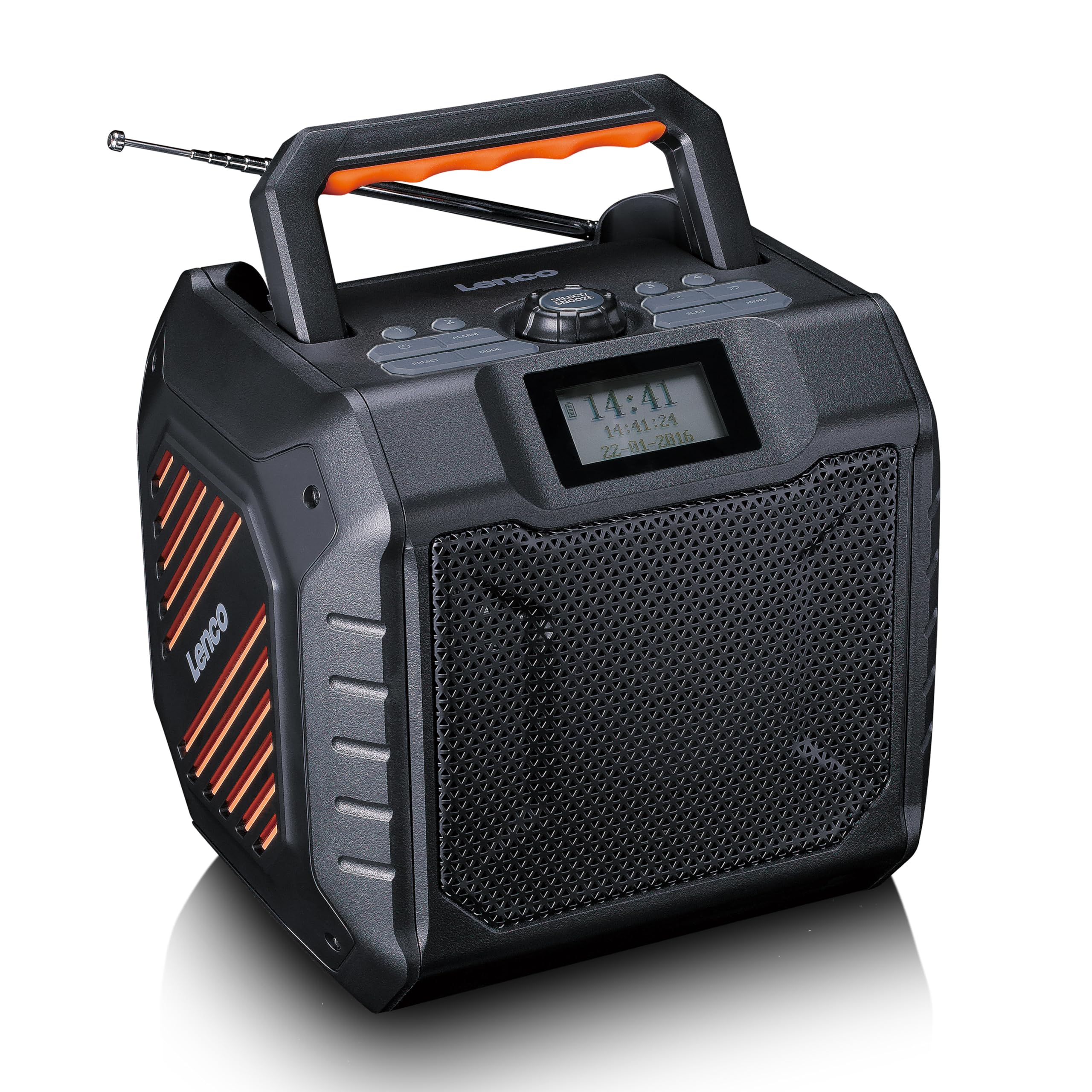 Lenco ODR-160GY - Outdoor-Radio - DAB+/FM-Radio - Bluetooth-Lautsprecher | ODR-160BK - stoßfest & wasserdicht - SD-Kartenleser - AUX-In - 35W RMS - 20 Stunden Akkulaufzeit