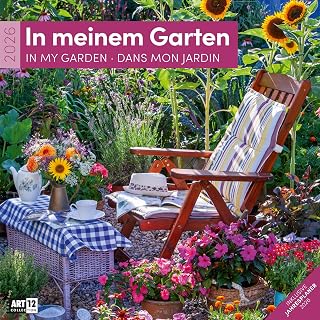 In meinem Garten Broschürenkalender 2026 - 30x30 - Art12 | Stilvoller Garten-Kalender im schlanken Hochformat (aufgeklappt 30x60 cm) | zum Eintragen
