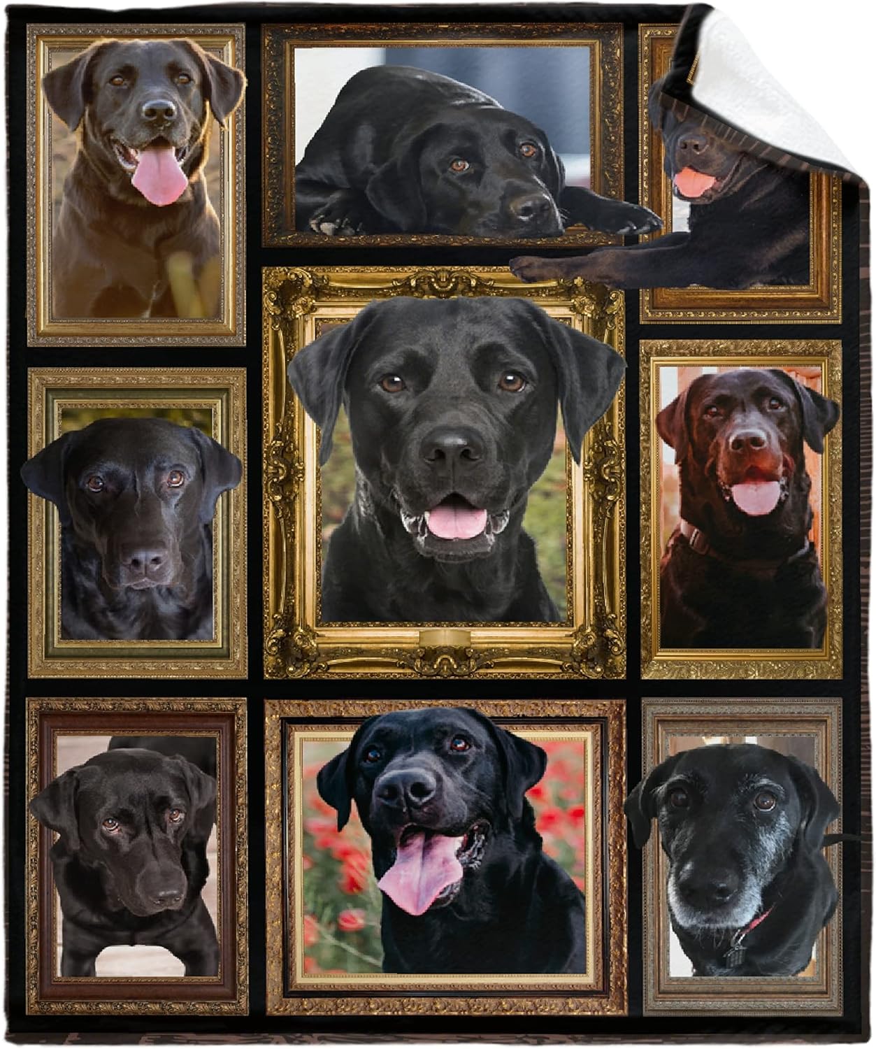 Black Labrador Dog Blanket for Baby Girls Throw Blanket for