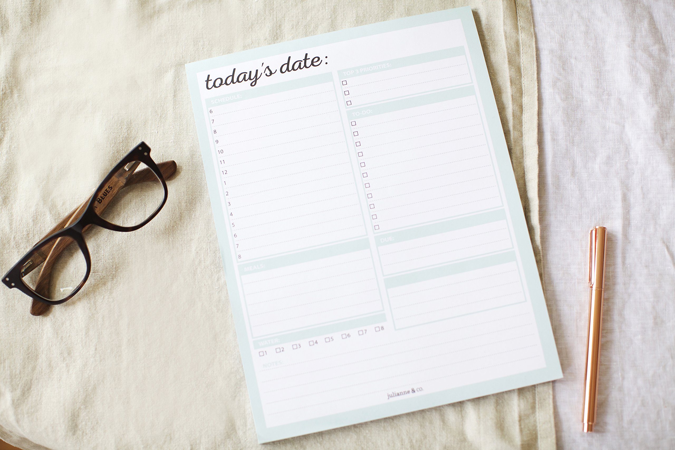 Daily To-Do List notes i planer dzienny, 8,5" x 11" by Julianne & Co. by Julianne & Co.