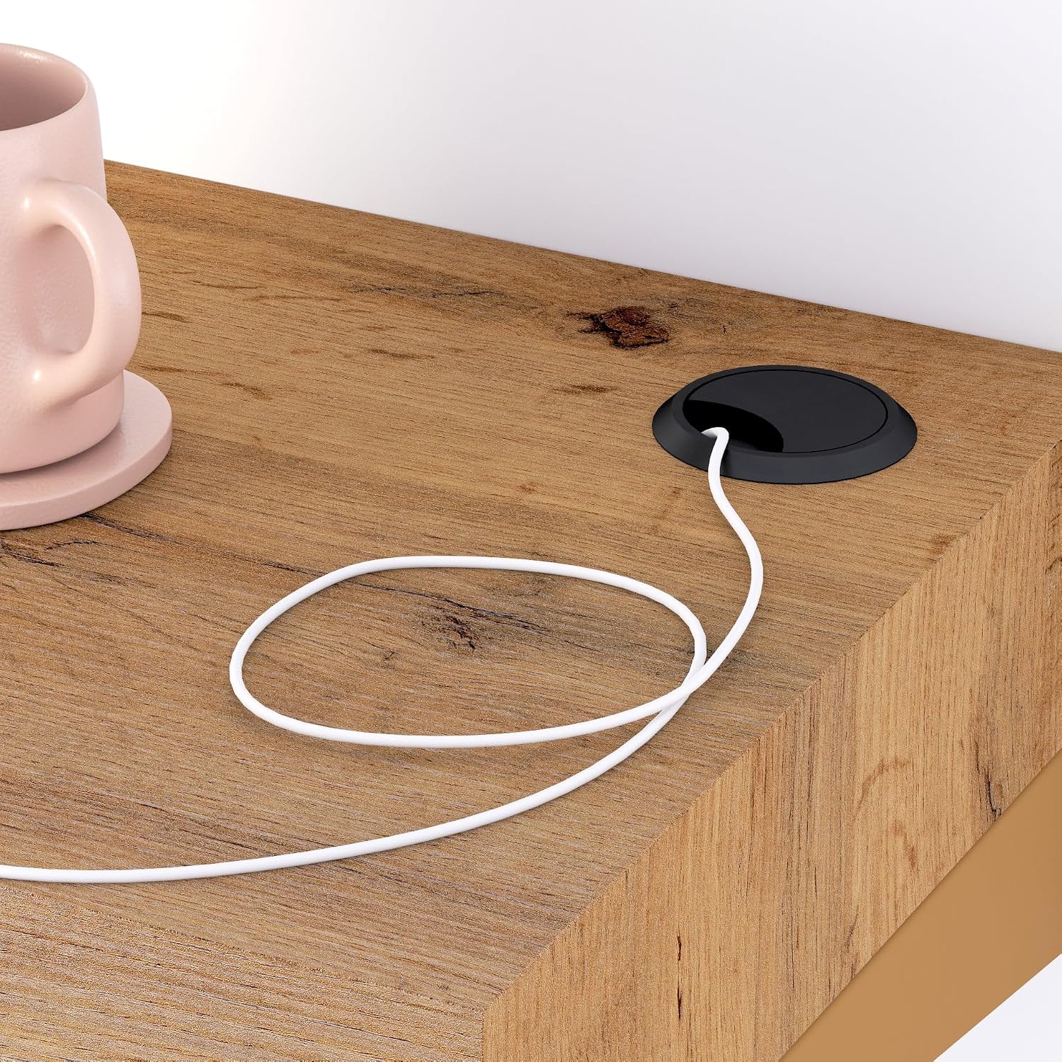 Mobili Fiver, Evolution Extra Large Bar Shelf 47.2x15.7 in, with Wireless Charger, Rustic Oak, Made in Italy