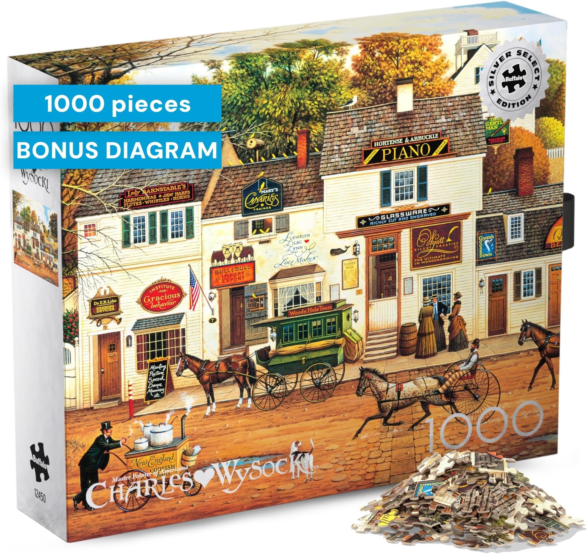 Silver Select - Charles Wysocki - Old Cape Cod - 1000 Piece Jigsaw Puzzle for Adults Challenging Puzzle Perfect for Game Nights - Finished Size 26.75 x 19.75