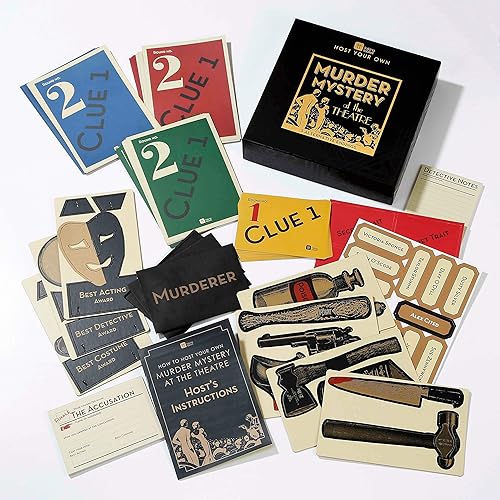 Miniatura 5 de Talking Tables Kit de juego reutilizable para cena de misterio y asesinato, temática de teatro de los años 20, anfitriona tu propia noche de juegos