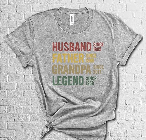 Miniatura 7 de Personalized Date Husband Father Grandpa Legend Shirt, Creative Fathers Day Gift T-Shirt, Customized Parent Husband Since T-shirt, Gift for Dad,