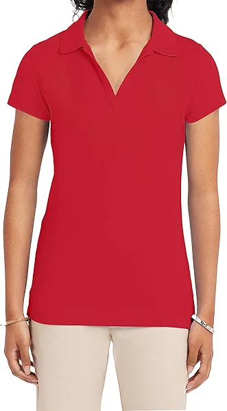 IZOD womens Uniform Short Sleeve Performance Polo Shirt, Red, Medium US