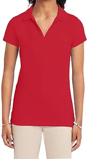IZOD Women's Uniform Short Sleeve Polo Shirt, Button Closure, Moisture Wicking Performance Material & Fade Resistant
