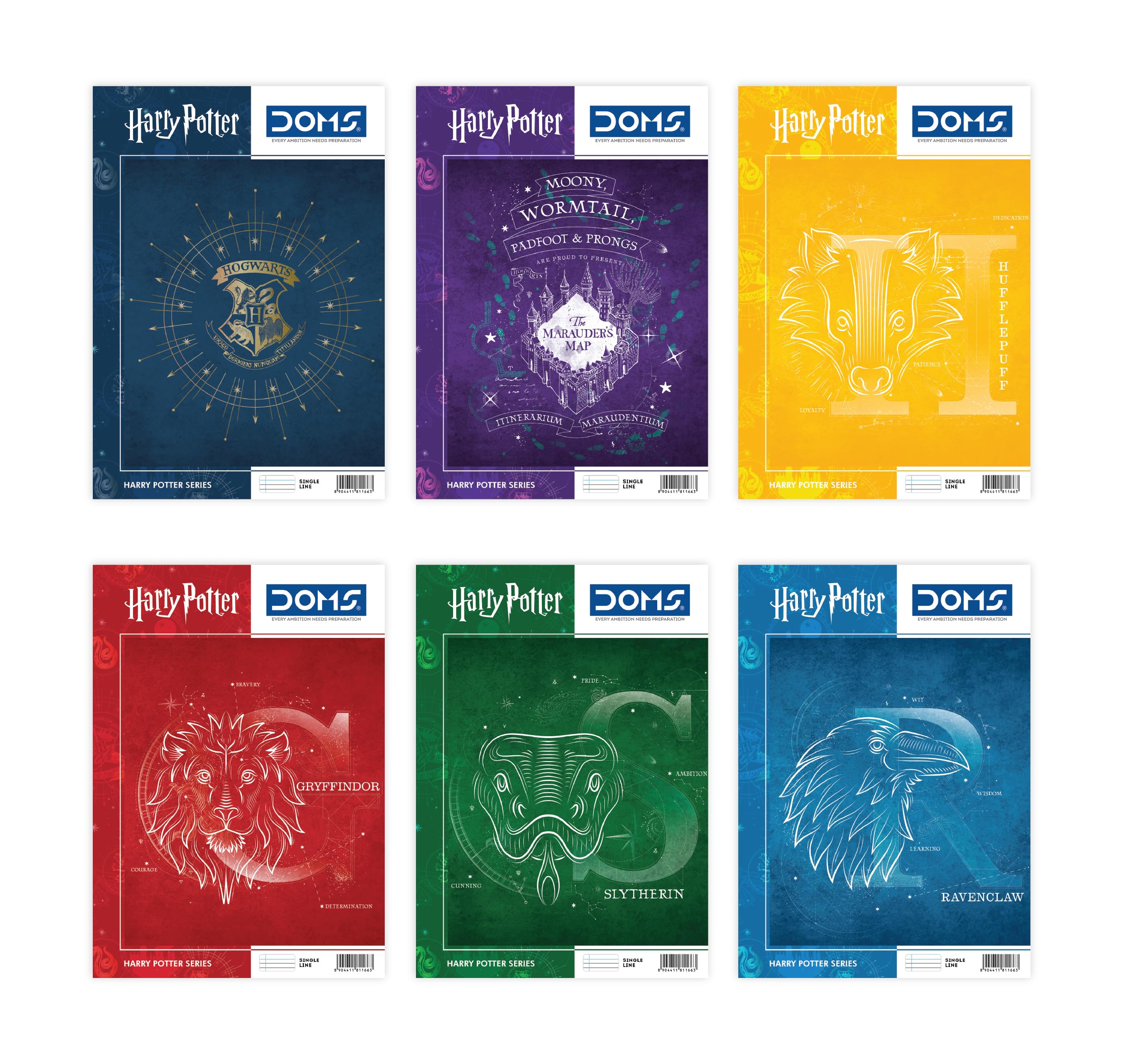 Doms Harry Potter Series Notebook | A4 Size | 172 Pages | Single Line | Centre Stapled | Set of 6 Designs | Paper with smooth writing experience | Tough Cover Board for increasing life of use-image-25