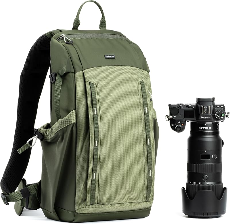 Think Tank Backlight Sprint Mochila ligera y delgada para cámara DSLR, sin espejo, fotografía y vídeo - Verde Montane