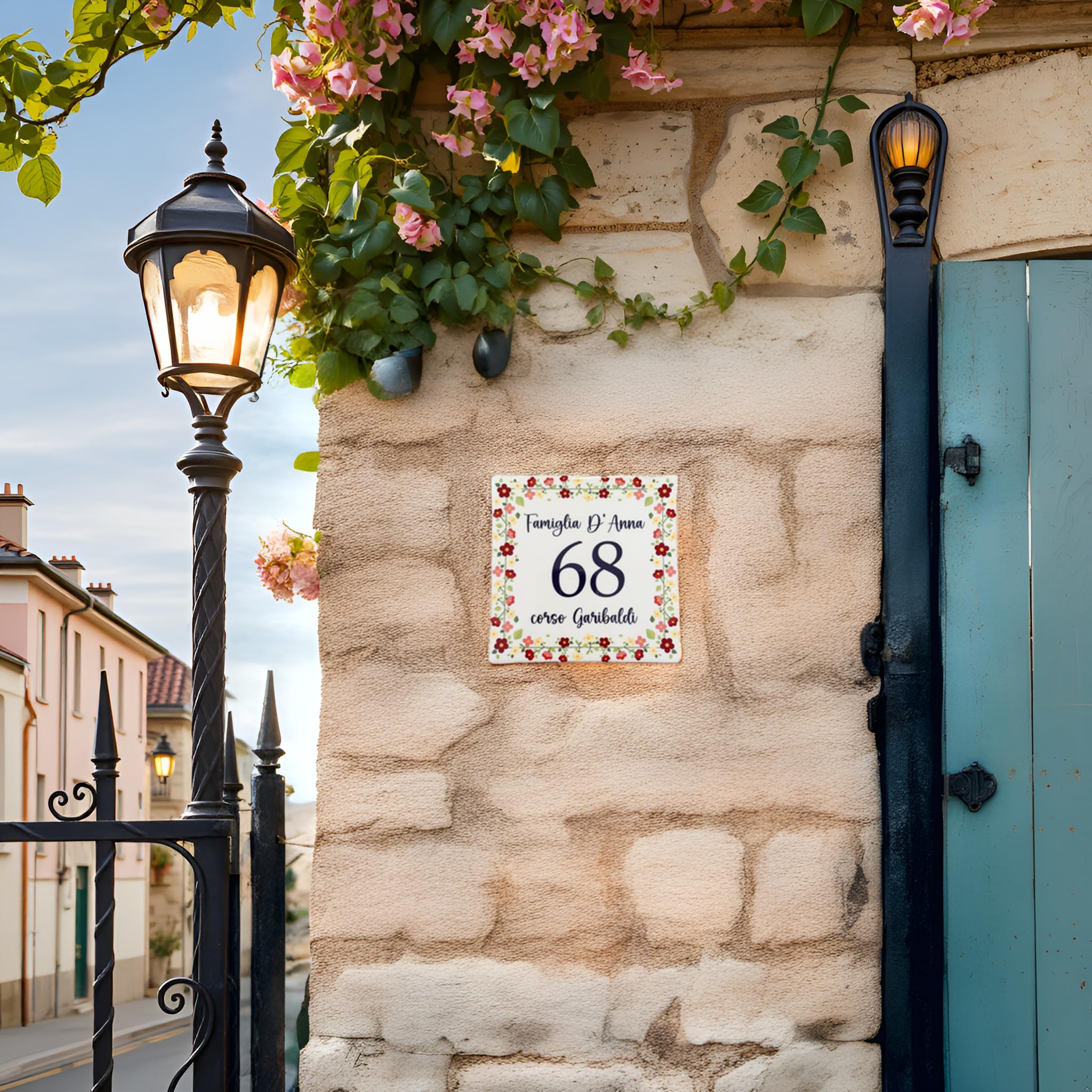 Targa Numero Civico Personalizzabile In Ceramica - Mattonella 15x15 O 20x20 Cm Con Nome, Made In Italy - Foto 9