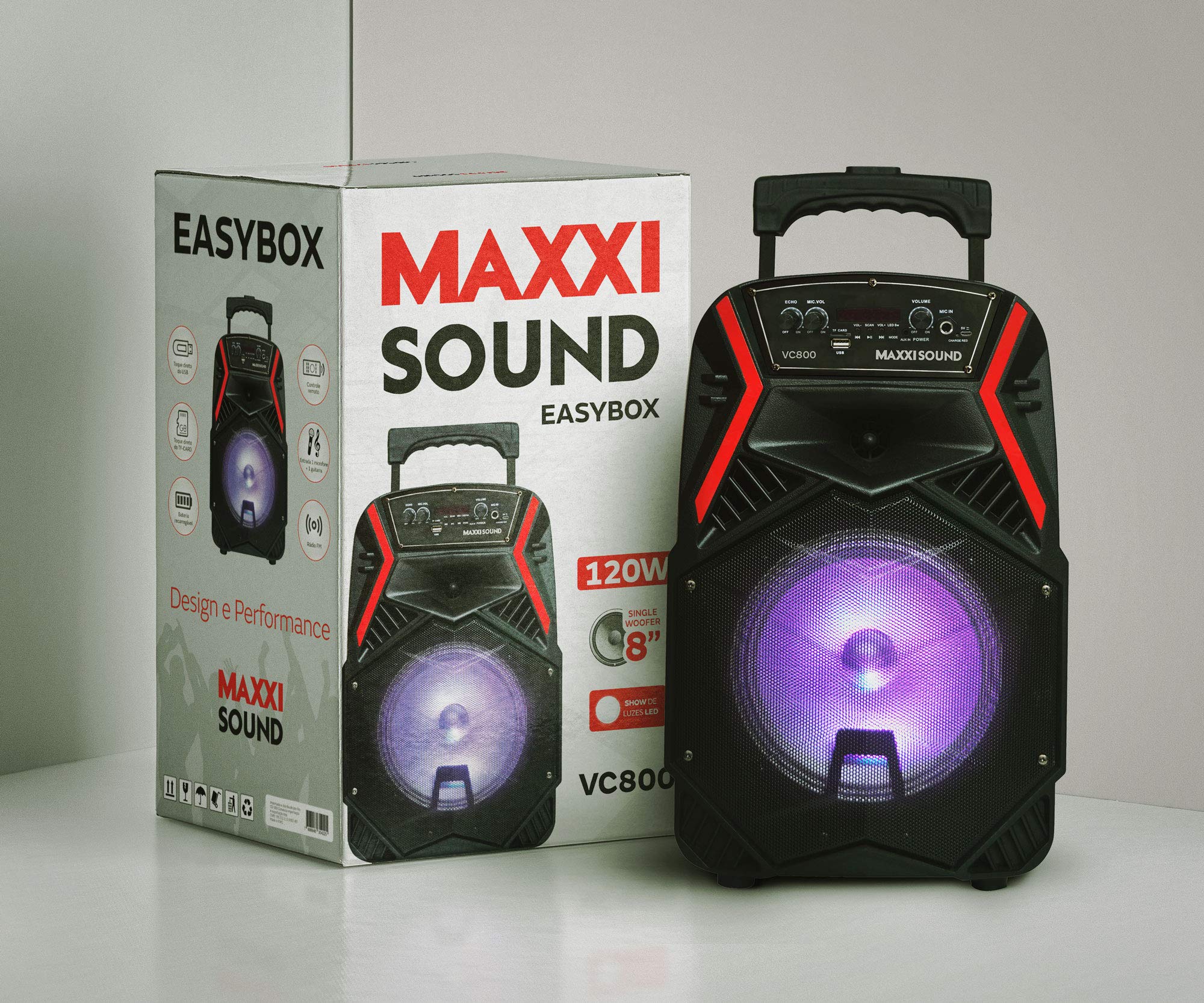 Caixa De Som Easybox Maxxi Sound Single Woofer 8 (vc800) | Amazon