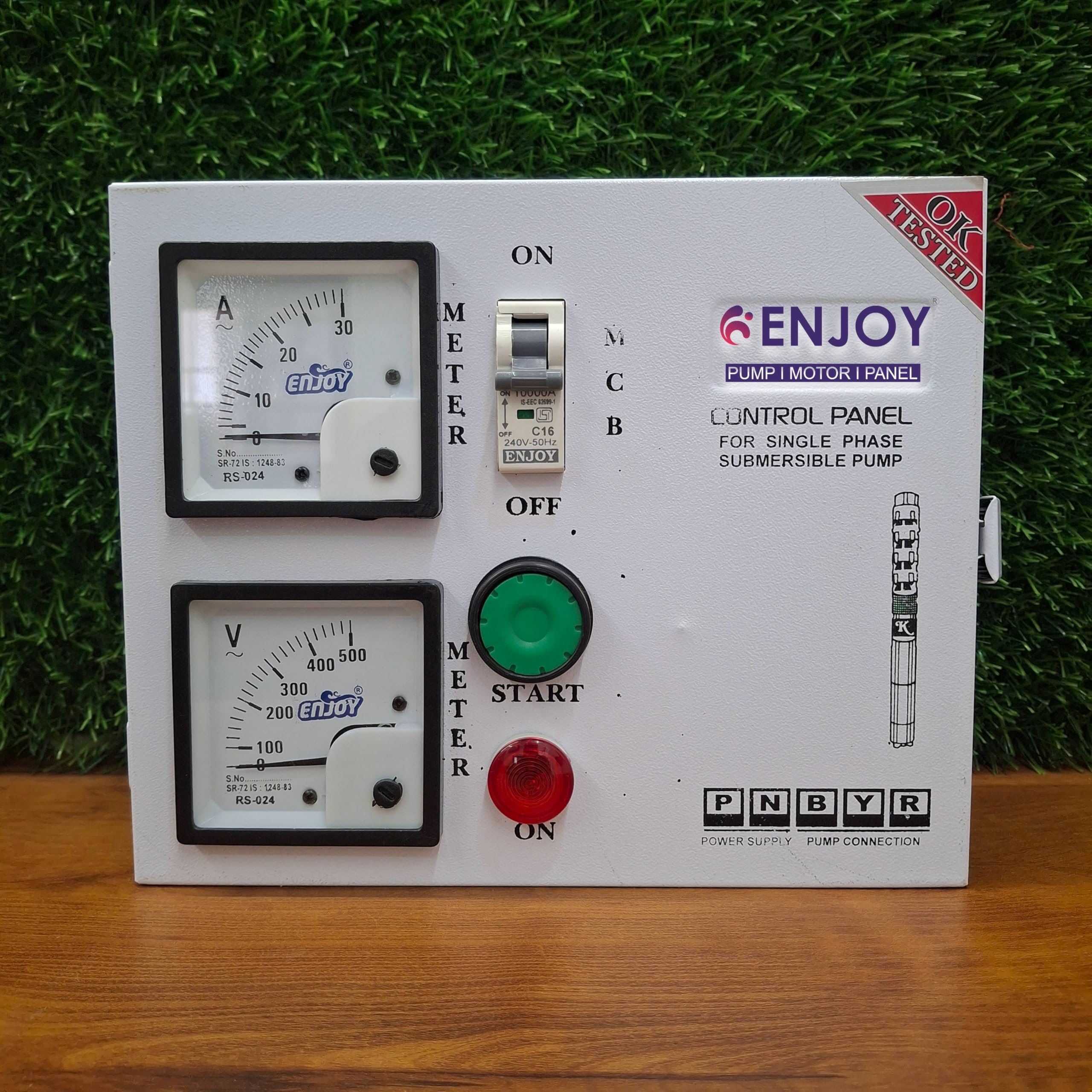 Single Phase Submersible Pump Control Panel with Ammeter, Voltmeter, and Start/Stop Switch-image-46