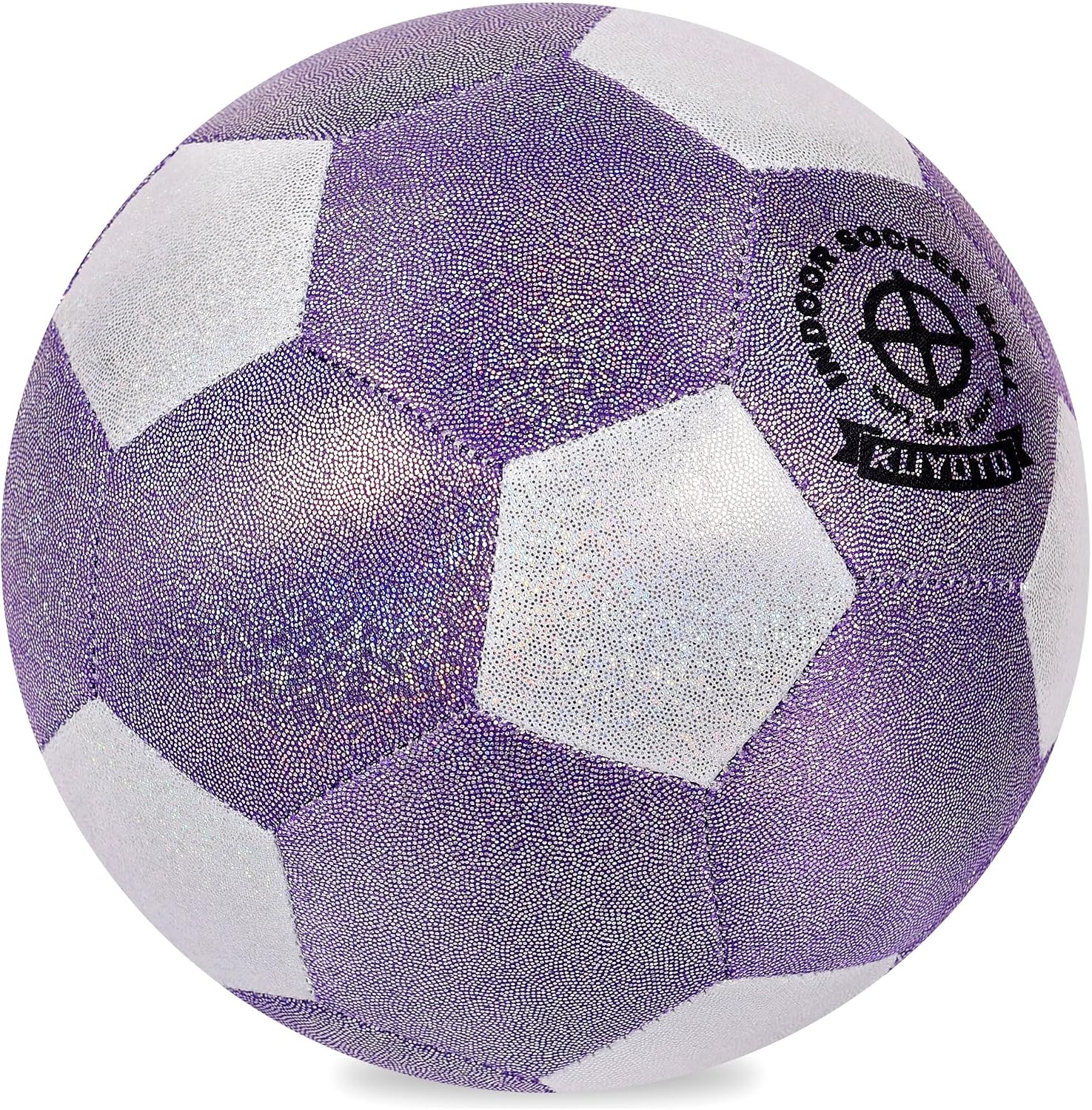 KUYOTQ Size4 Purpie White Soccer Ball Laser Cloth