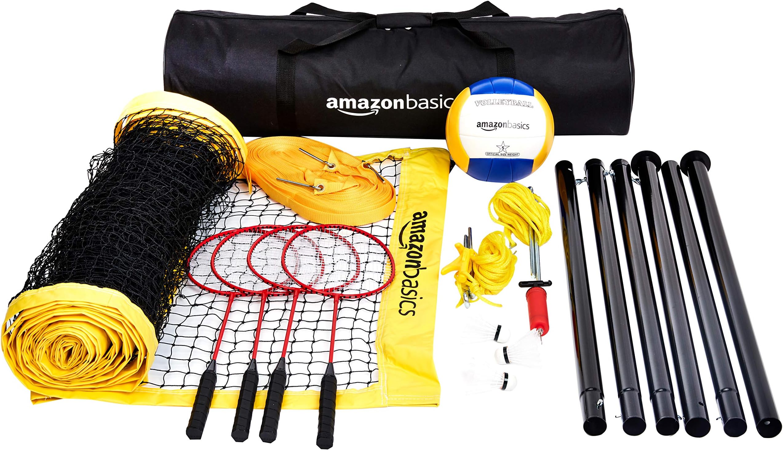 Amazon Basics Volleyball Badminton Combo Set