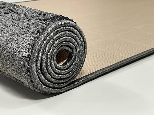 Miniatura 7 de Alfombra antideslizante de tamaño especial para pasillos largos y estrechos, evita suelos fríos resbaladizos, gris antracita, 25 x 21 pulgadas