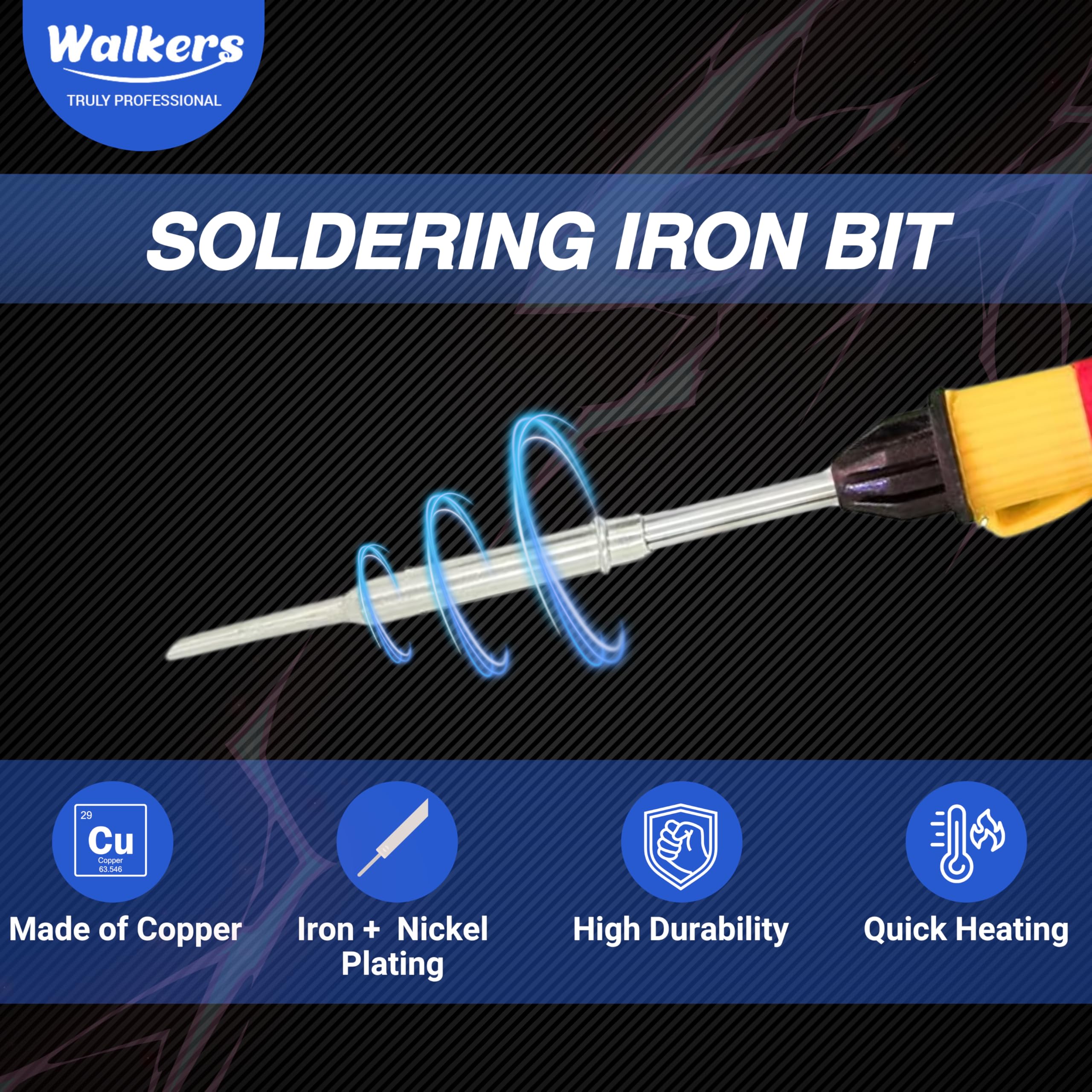 Walkers Electronic 12in1 Mobile Repairing Soldering and Desoldering Equipment Tool Machine Combo Kit Set with Flux Paste and Wire 25 W Simple (Flat, Pointed Tip) 1