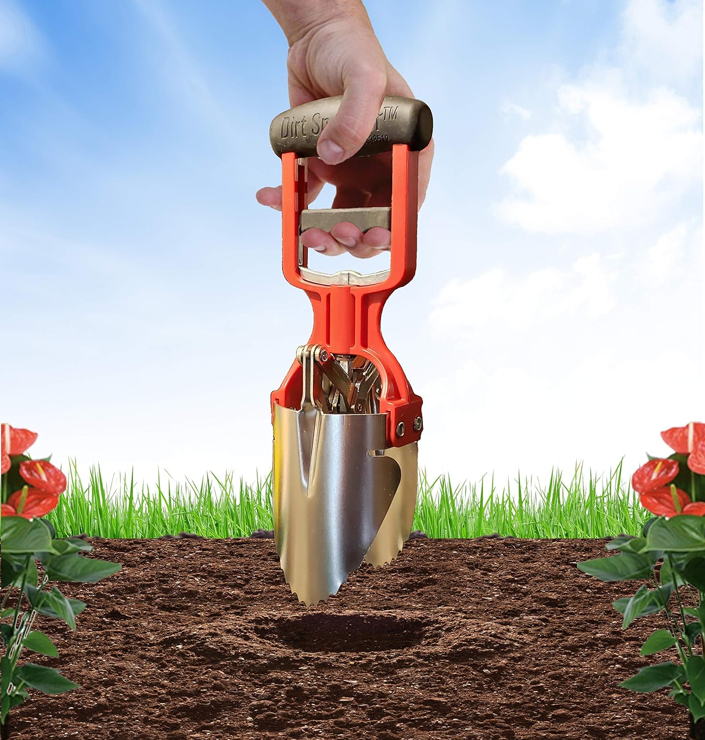 – Forest Green Bulb Planter Tool for Planting Bulbs - 3 Finger Pull Soil Grabber for Digging/refilling Hole - Tapered Blade Edges - for Planting Tulips, Daffodils & Others a Like