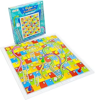 abeec Snakes and Ladders Board Game – Kids Board Games Includes Classic Game Board, Counters & Instructions – Family Board Games - Travel Games for Kids - Pass the Parcel Gifts