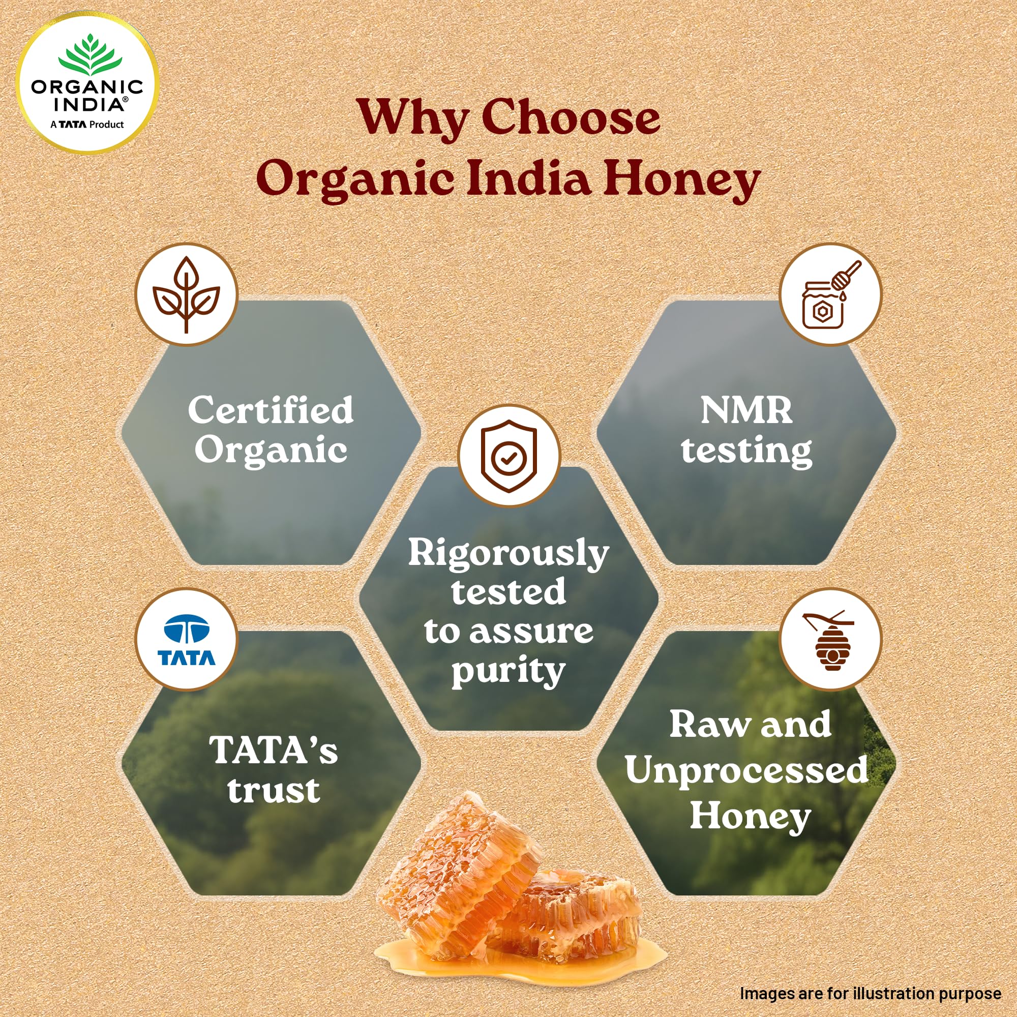 A TATA Product - Organic India Himalayan Multi Floral Honey - 500g | Raw & Unprocessed | Natural & Organic | Sourced from Shivalik Range | Rich in Nutrients & Antioxidants product image 6