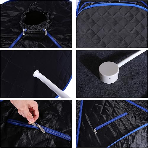 Miniatura 7 de Spa de sauna de vapor portátil con control remoto, temperatura de 9 marchas, temporizador de 60 minutos, función de atomización, tienda de campaña