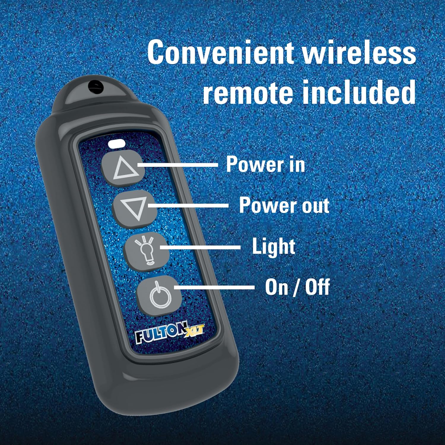 Fulton 500621 XLT Marine Trailer Winch, Powered, 10,000 lbs. Capacity, 15 Foot Strap, Wireless Remote Included, Compatible with Boats Up to 26ft and 7,000lb