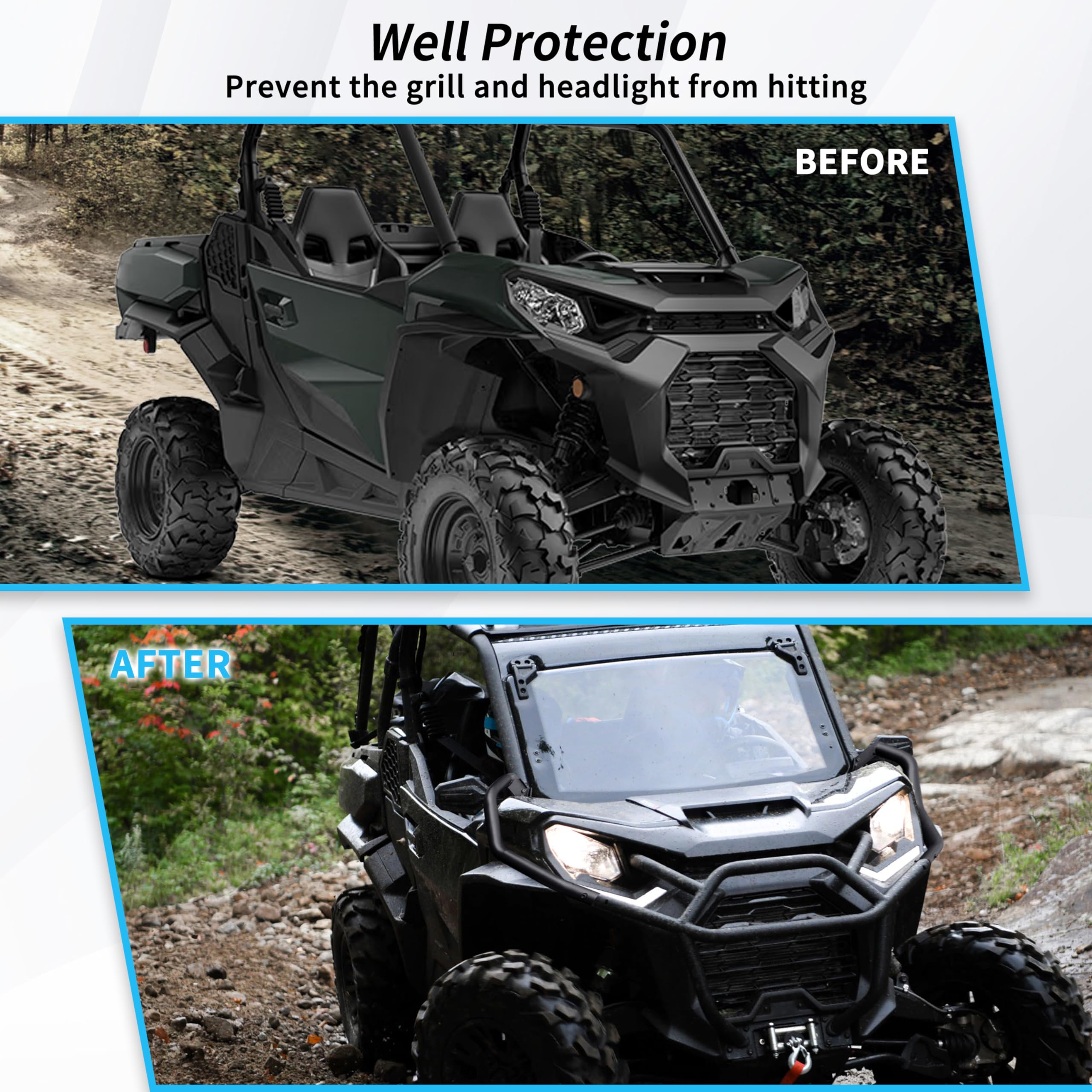 Front Corner Bumper for Can-Am Commander 21-25, Heavy Duty Steel Combined Side Bumper Bar Protector Front Corner Guards Protectors for Can-Am Commander/Commander Max 2021-2025, Replace #715006807