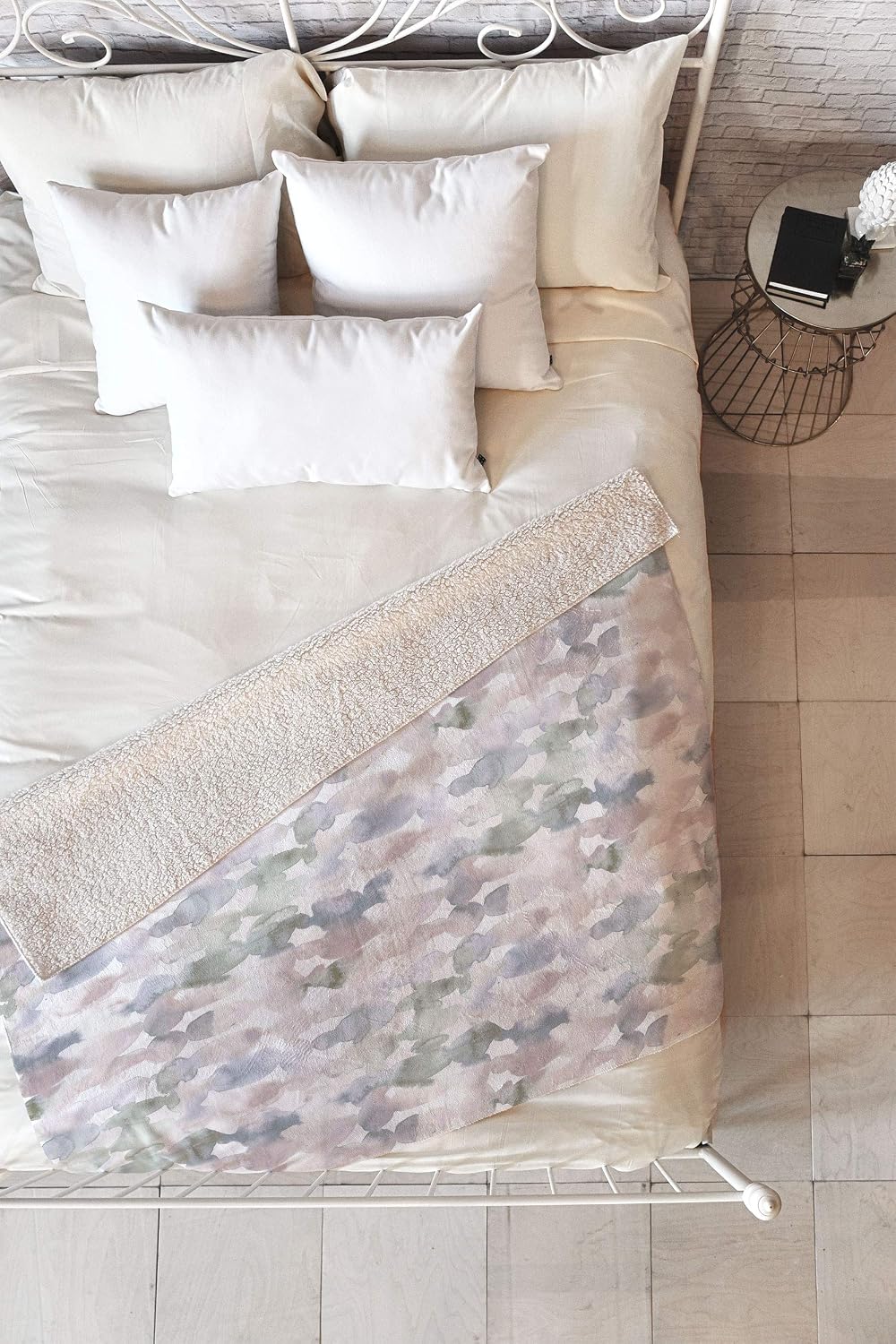 Deny Designs Jacqueline Maldonado Dye Drops Flamingo Sherpa Fleece Throw Blanket, 50" x 60"