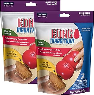 Marathon - Pet Supplies for Training & Playtime - Healthy Dog Treat for KONG Dog Toys - For Large Dogs - Chicken Flavor - 2 Pack (4 Pieces Total)