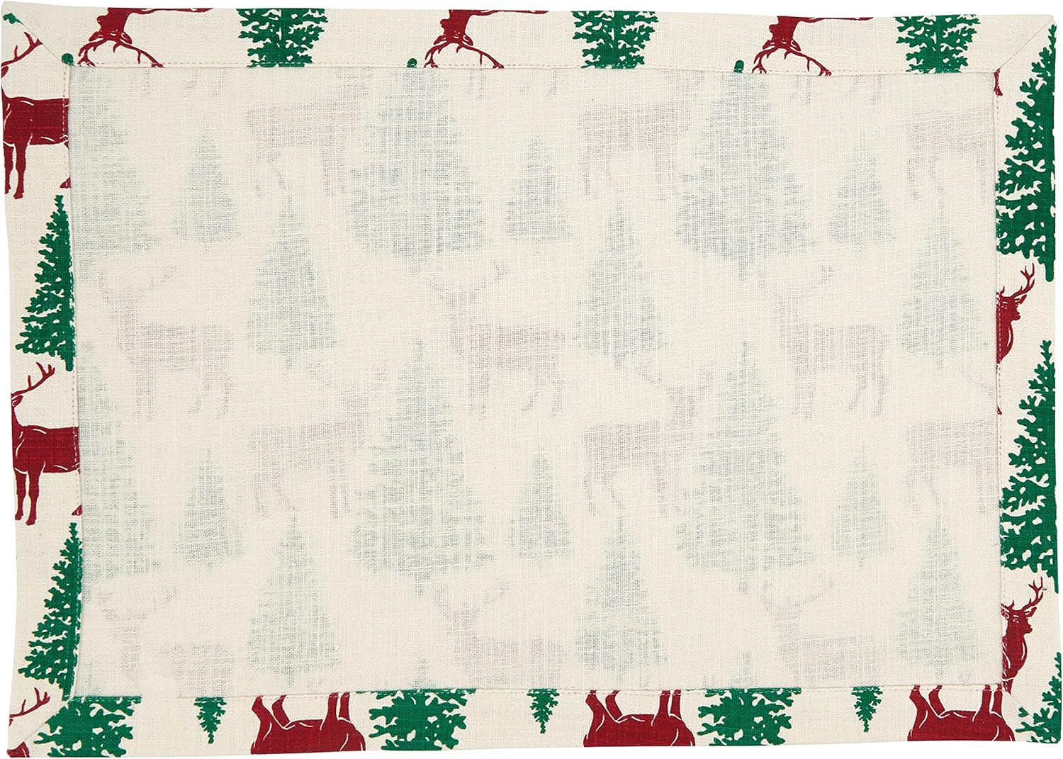 Deer and Christmas Trees Design Placemats (Set of 4)