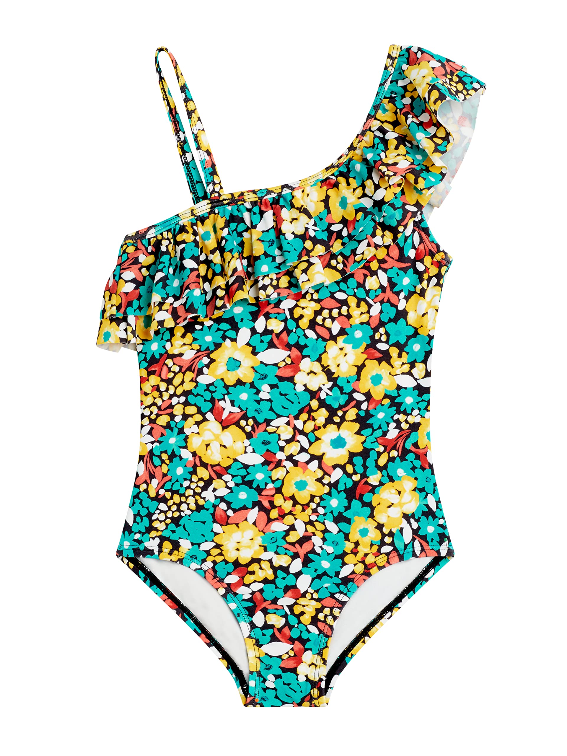 Kanu Surf Girls Morgan Floral Ruffle 1-Shoulder 1-Piece Swimsuit