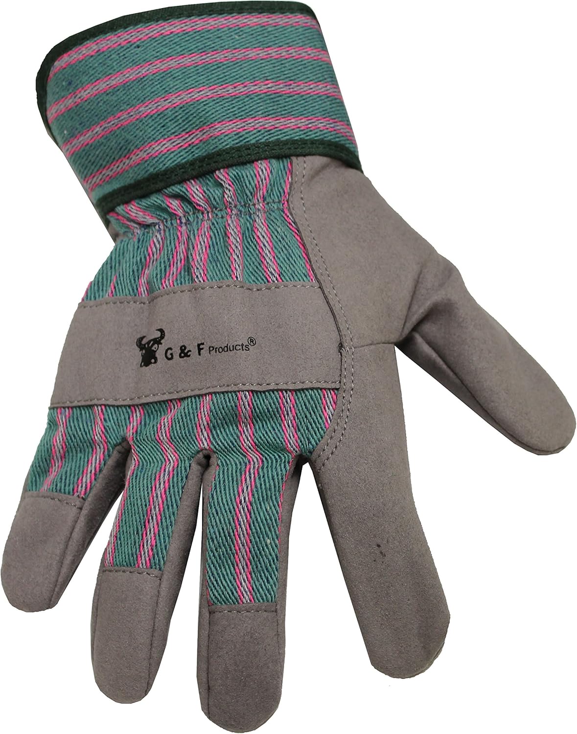 Black Friday - 80% OFF G & F 5009L JustForKids Synthetic Leather Kids Garden Gloves, Kids Work Gloves, Grey, 7-9 years old