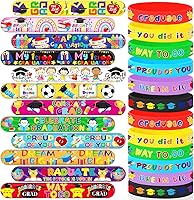 Vista 9 de JUNEBRUSHS Juego de pulseras y pulseras de silicona para el regreso a clases, 50 piezas, regalos de bienvenida a la escuela para niños