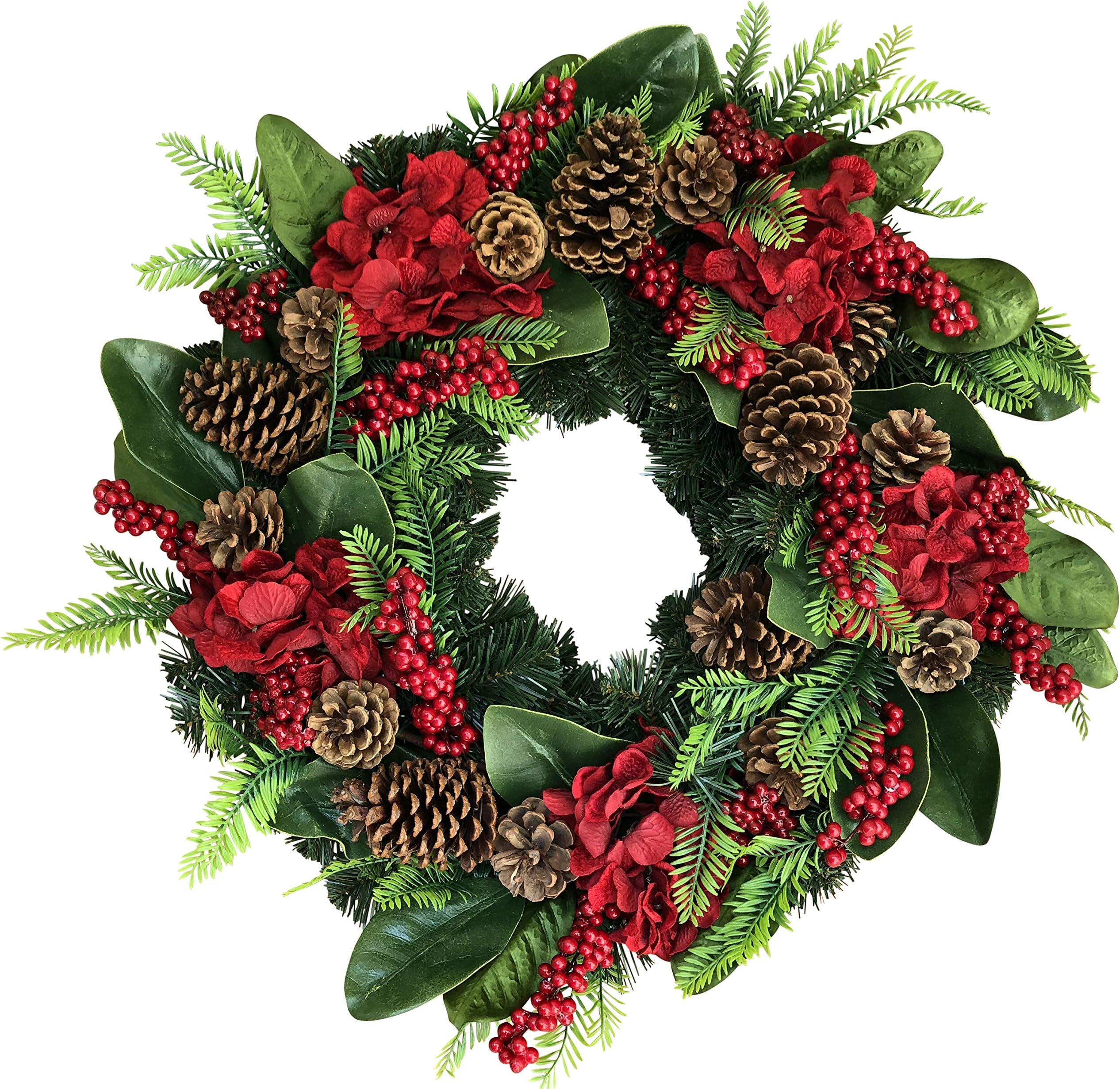 The Wreath Depot Arietta Winter Wreath, 22 Inches, Stunning Designer Quality Transforms Winter Decor, White Gift Box Included