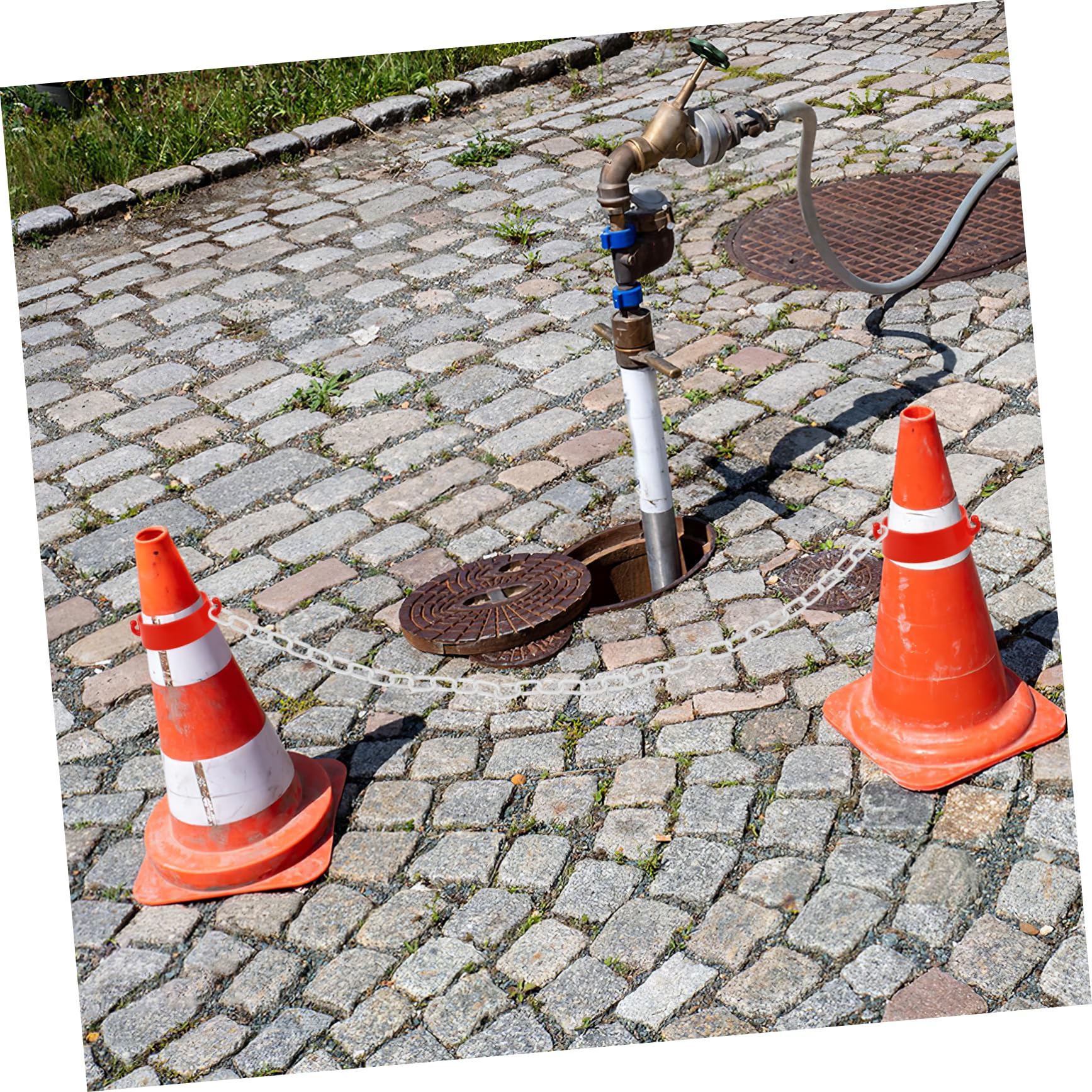 GLEAVI 4pezzi Catena Sicurezza Per Controllo e Catena Ganci Per Sicurezza e Isolamento Per Parcheggi e Accessi Pubblici