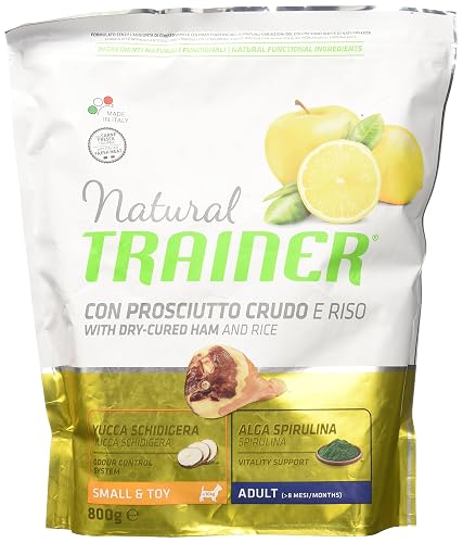 Trainer Natural Toy Adult Dog Food Natural Small Jamón Arroz GR. 800 Alimentos Secos para Perros, Multicolor