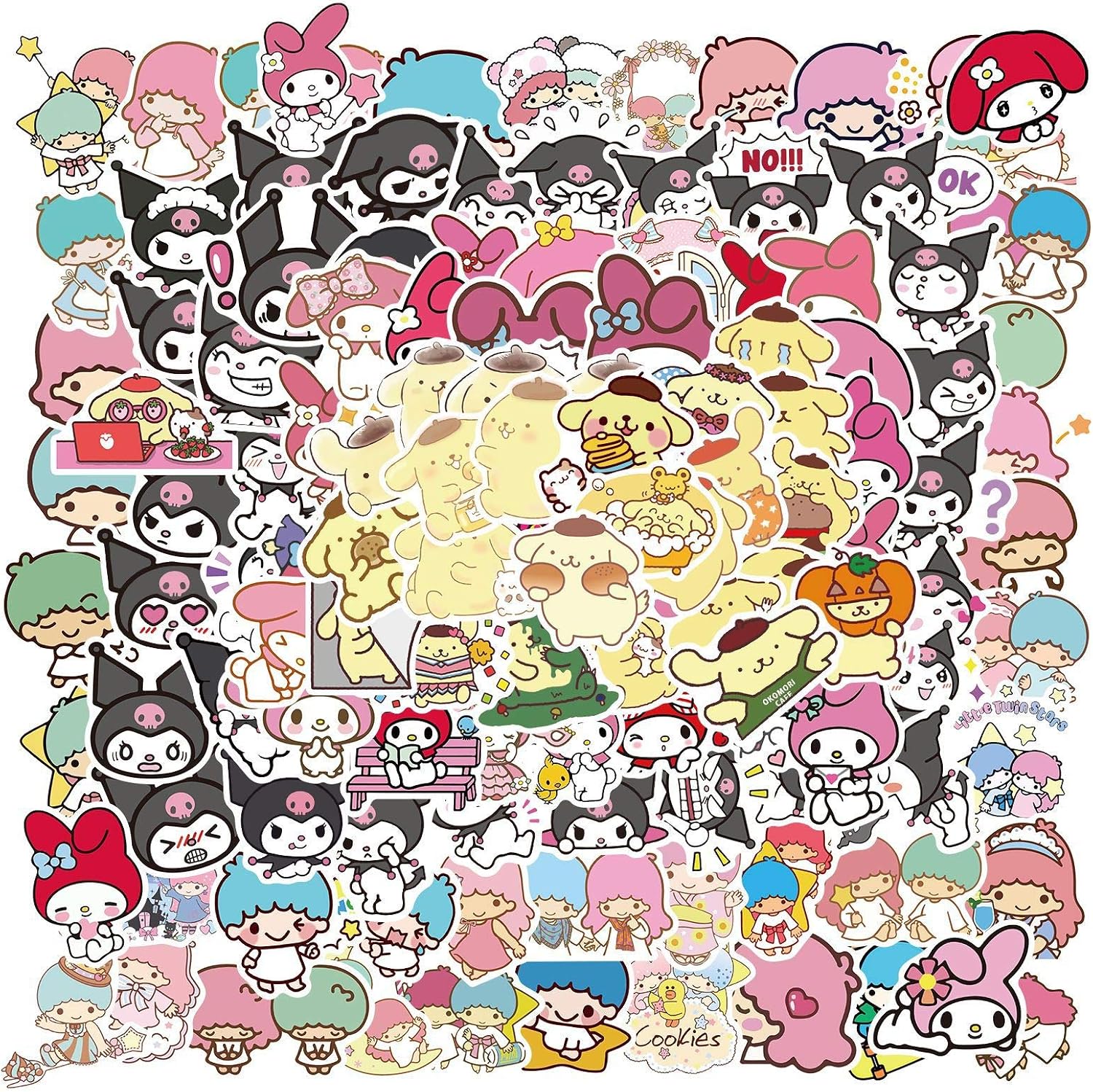 200 PCS Cute Kawaii Stickers Vinyl Waterproof Stickers for Water Bottles Laptop Skateboard Computer Phone