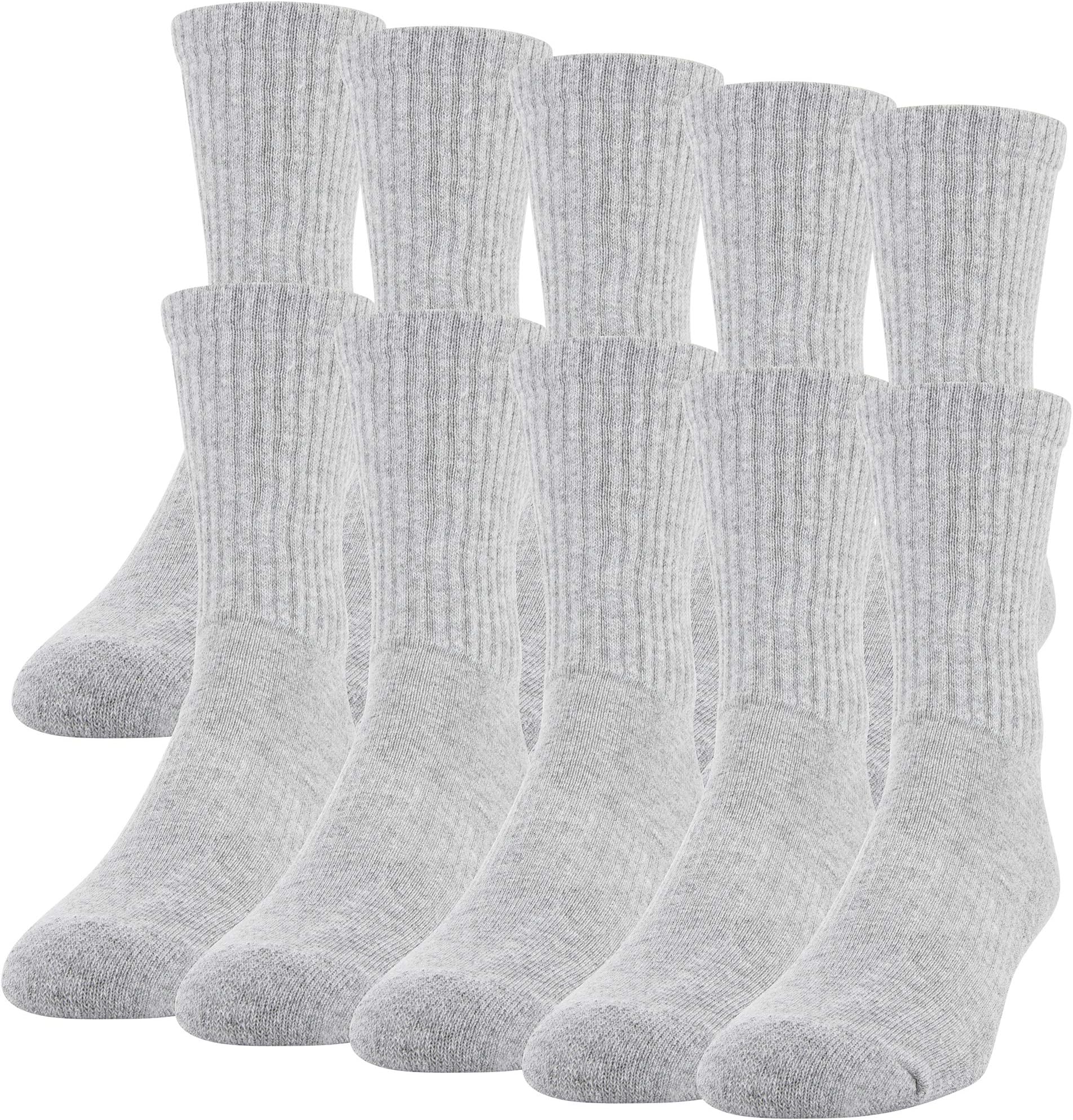 Gildan Men's Active Cotton Crew Socks, 10-pairs