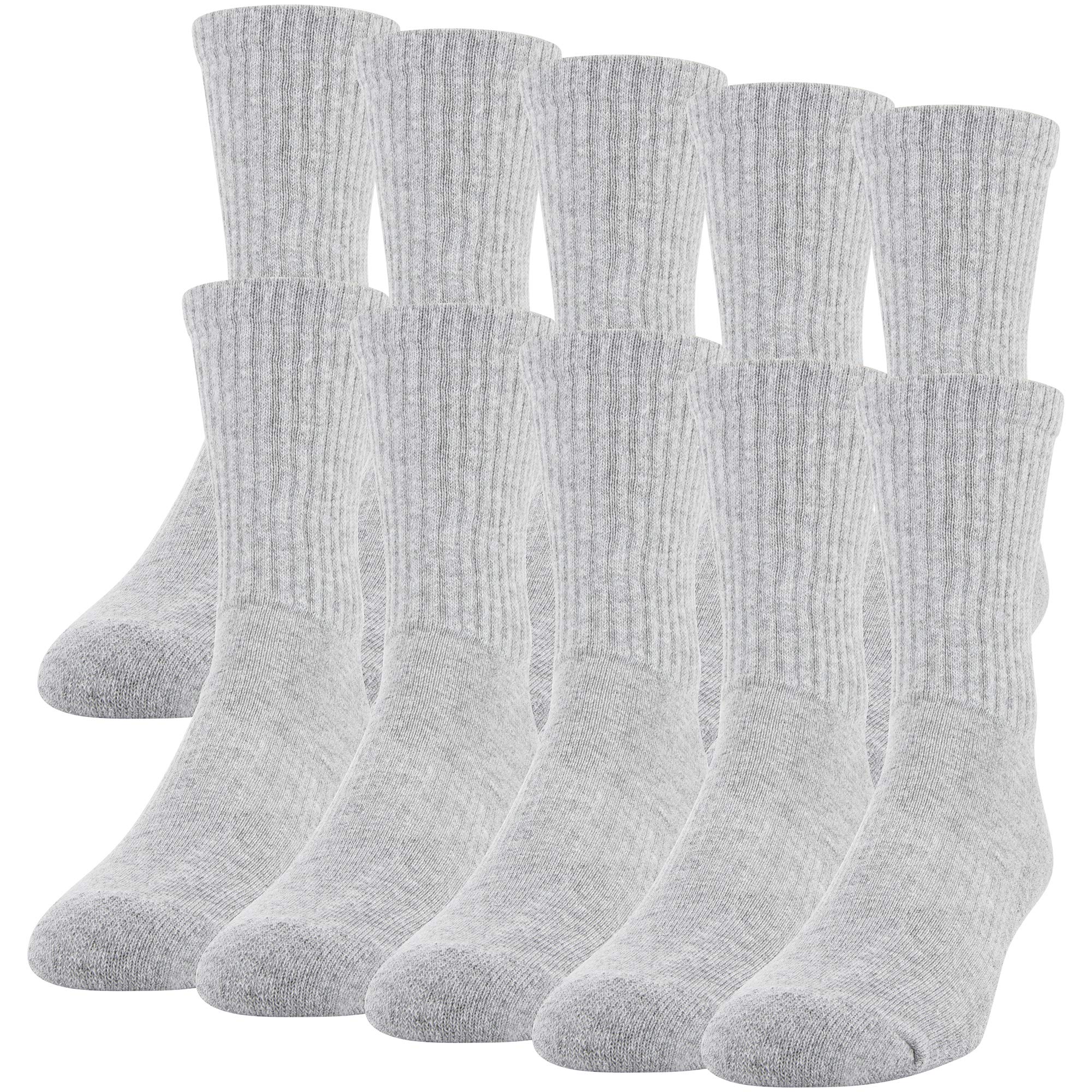 Gildan Men's Active Cotton Crew Socks, 10-pairs