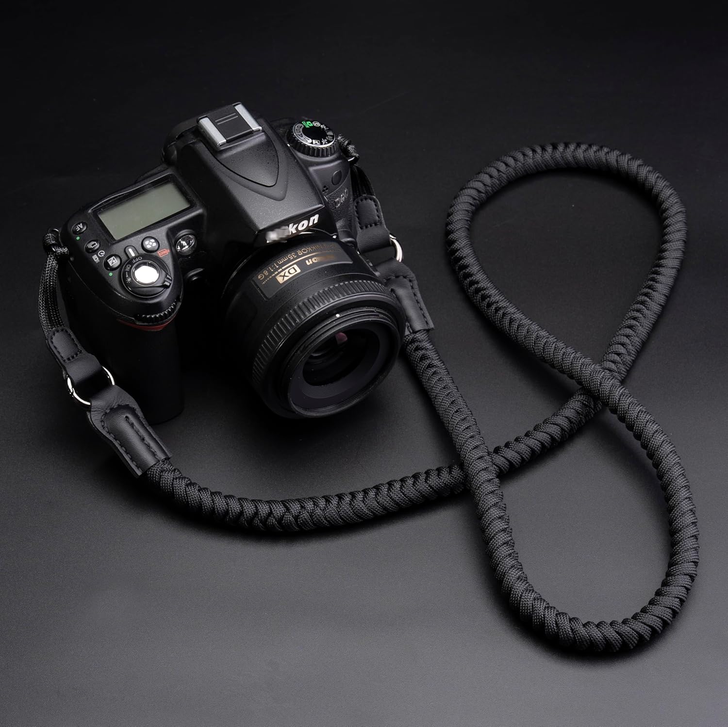 Camera Strap,Quick Release Camera Shoulder Strap,Paracord Woven Portable Camera Neck Strap, for SLR DSLR Digital Mirrorless Camera(Black) - Image 4