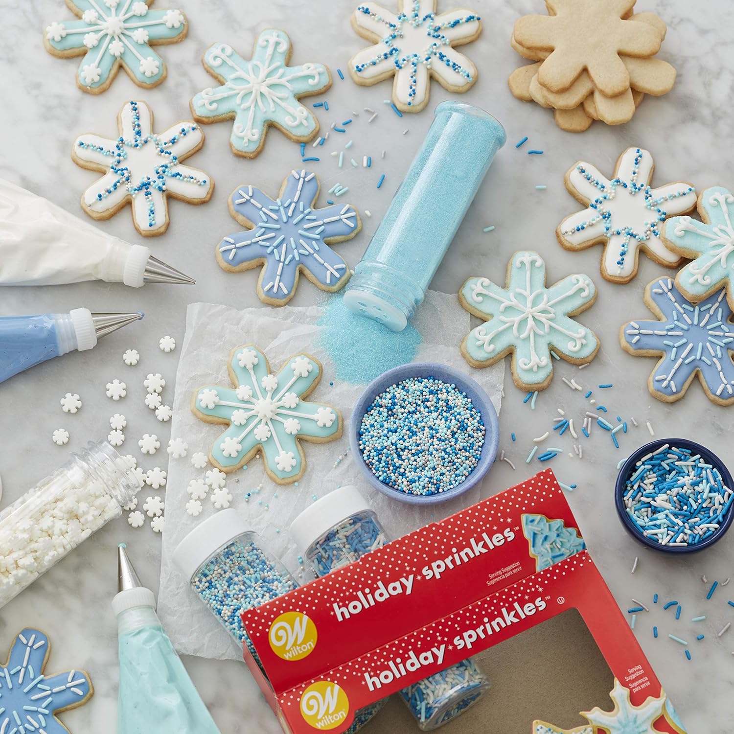 Wilton Winter Sprinkles Mega Set of 4, 16.6 oz, blue and white - Image 5