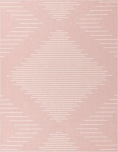 Miniatura 8 de Unique Loom Outdoor Modern Collection - Alfombra de área - Tambor (2 pies x 5 pies 1 pulgada, grismarfil)