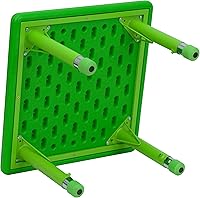 Vista 4 de Flash Furniture Wren - Mesa cuadrada de plástico verde de 24 pulgadas con altura ajustable