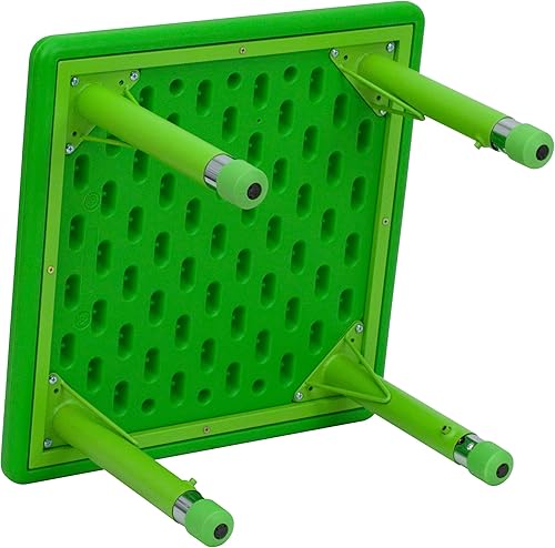 Miniatura 4 de Flash Furniture Wren - Mesa cuadrada de plástico verde de 24 pulgadas con altura ajustable