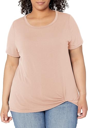Plus Size Cinched Short Sleeve T-Shirt 