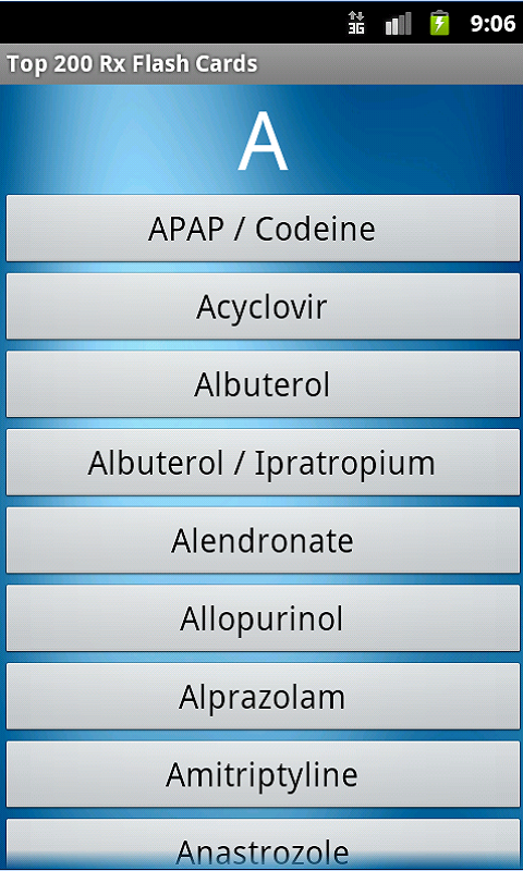Top 200 Rx Drug Flash Cards - App on Amazon Appstore