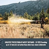 Vista 6 de SABRE Frontiersman 9.2 fl oz. Spray de oso, máxima fuerza 2.0% capsaicinoides, potente alcance de 35 pies disuasorio de oso y cuerno de oso