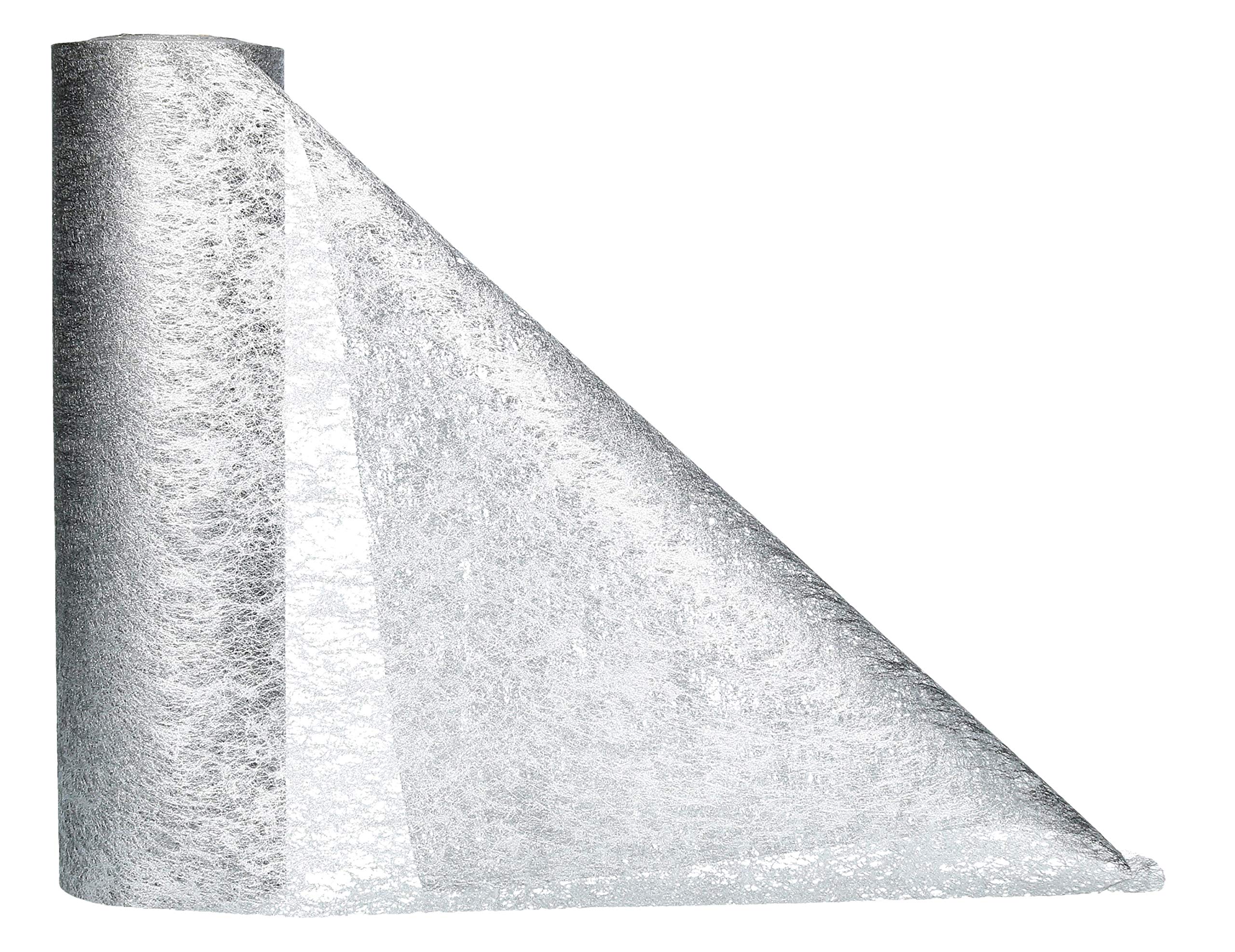 AmaCasa Tischläufer Silber (30 cm x 25 m) – Hochwertiges Vliesband für stilvolle Tischdekoration bei Hochzeiten, Geburtstagen & besonderen Anlässen