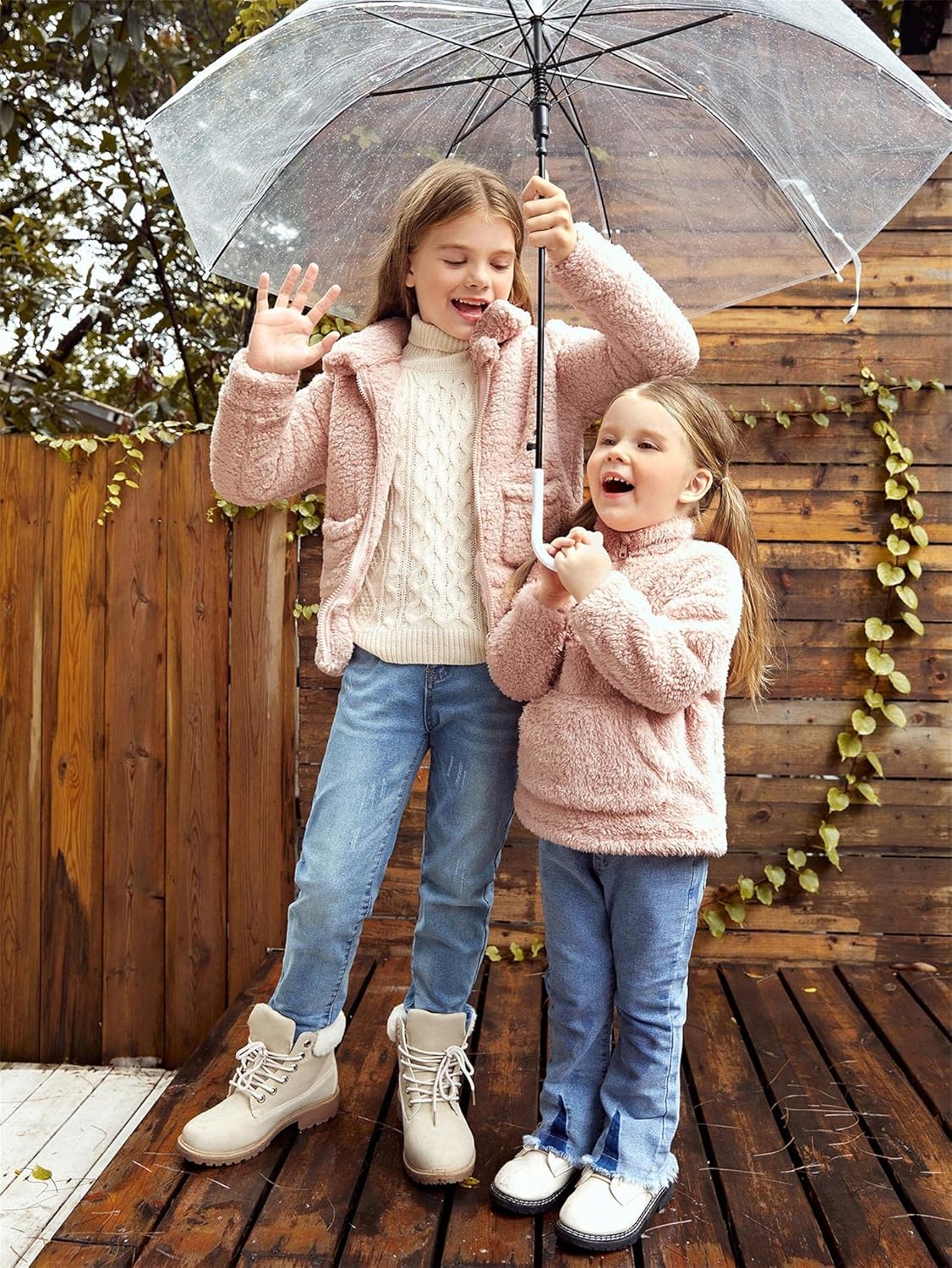 Arshiner Girls Full Zip Fleece Jacket Sherpa Outwear Coat Fall Winter for 4-12Y: Clothing, Shoes & Jewelry