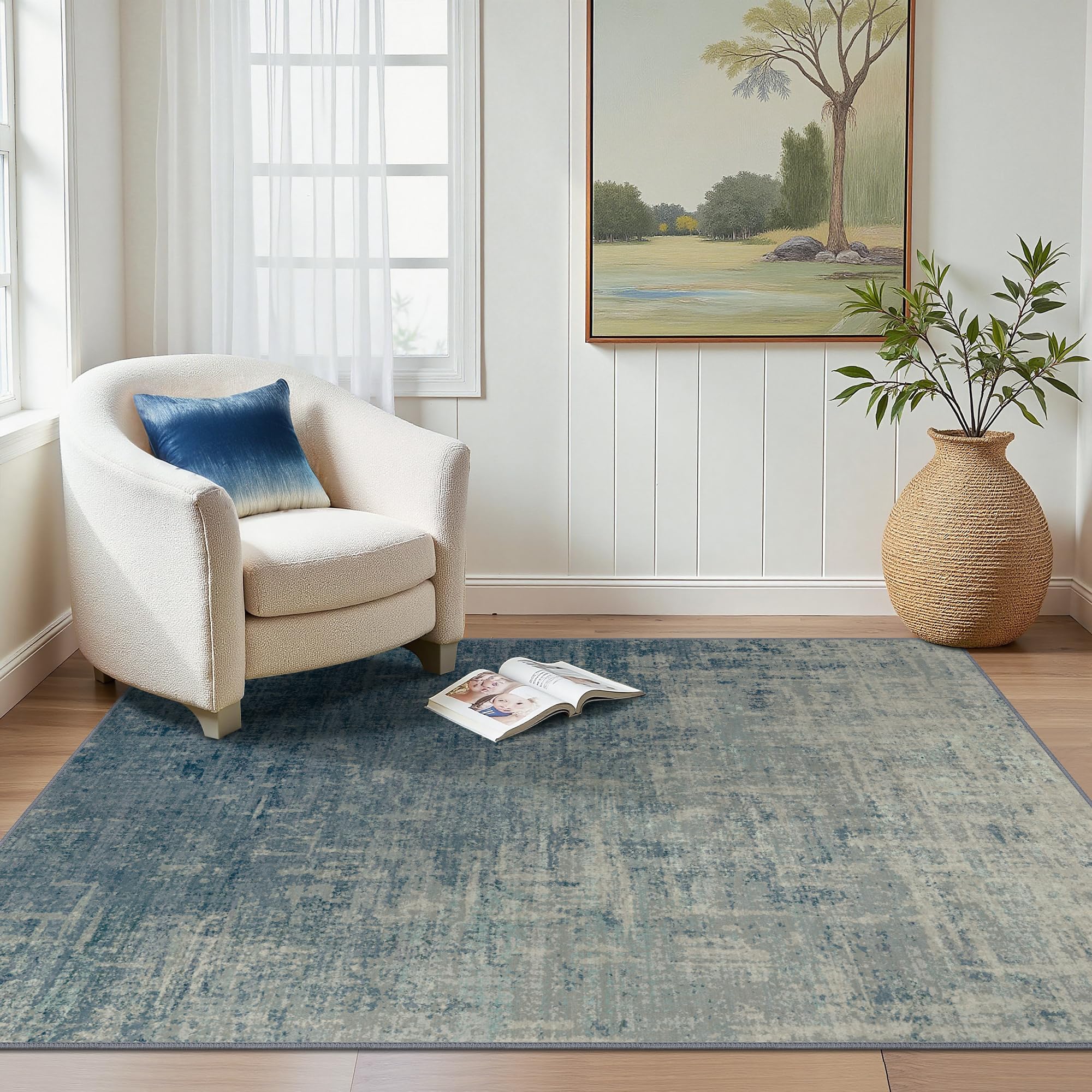BEIMO Waschbarer Teppich Wohnzimmer, Abstrakt Design Teppich Schlafzimmer Kurzflor, Groß Teppiche rutschfest Weiche für Badezimmer Esszimmer Flur