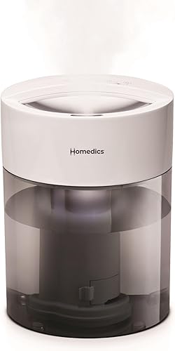 HoMedics Humidificadores para dormitorio, hogar, guardería, oficina y plantas. Humidificador ultrasónico UV-C Total Comfort, diseño resistente a