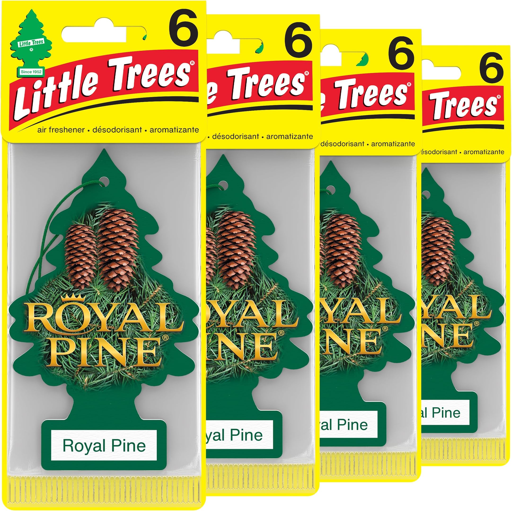 LITTLE TREES Air Freshener Car Air Freshener. Hanging Tree Provides Long Lasting Scents for Cars and Homes, Royal Pine, 24 Air Fresheners